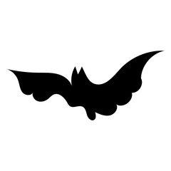 Halloween icon. Silhouette of a bat in flight, night, darkness. Night, Halloween, spook, spirit, stars, scary, afterlife, monster, specter, fearful, trick or treats
