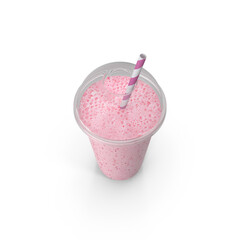 Fresh Fruit Cocktail in Plastic Cup with Straw PNG