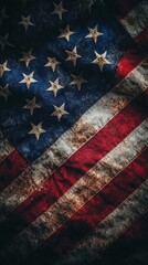 USA flag American blowing in the wind