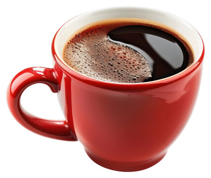 Red cup with black coffee