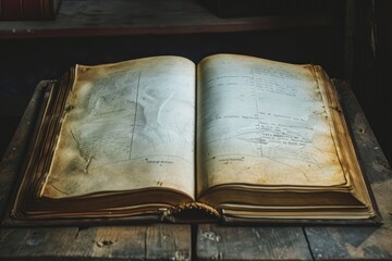Obraz premium Book lying on wooden desk, possibly being read or studied