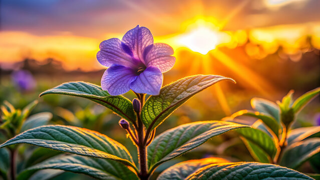 Stunning Strobilanthes callosa flower illuminated by the sunset , Strobilanthes callosa, flower, sunset, pink, purple, nature