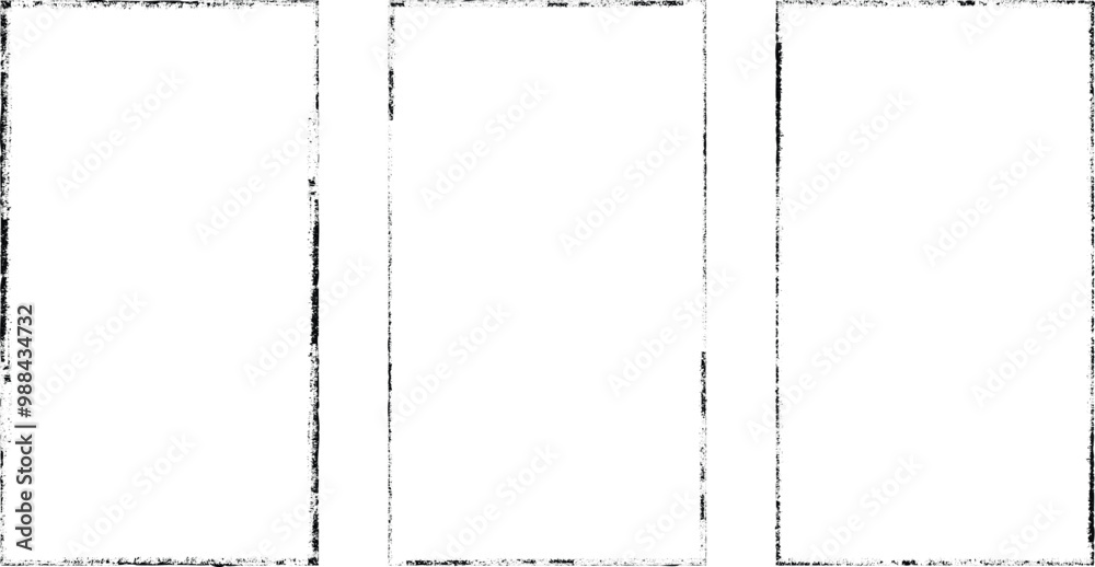 Aufkleber Set of vector border frames with rough edges . Rectangular frame template collection . distress texture . Grunge tiny frame borders isolated on the background . Rough edges effect . 