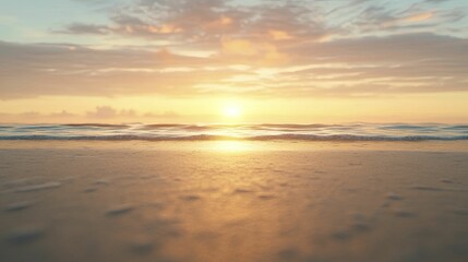 Obraz premium Serene Beach at Sunset: Vibrant Sky Reflecting on Calm Waters, Silhouetted Palm Trees Framing a Tranquil Coastal Scene, Evoking Peace and Natural Beauty