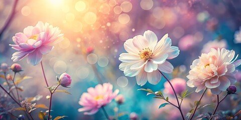 Obraz premium Soft Focus Floral Canvas awaiting inspirational quotes or poetic verse to bloom in harmony with delicate petals and subtle gradient hues