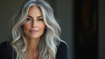 skincare for mature woman beautiful older woman with gray hair cleaning taking care of her skin