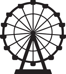 Ferris wheel silhouette vector.
