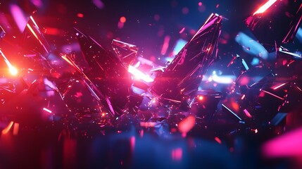 Abstract Background with Red and Blue Neon Lights