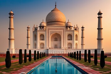 Fototapeta premium Majestic Taj Mahal Architecture in Agra