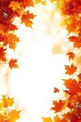 Autumn background with red maple leaves