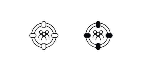 target audience set icon with white background vector stock illustration