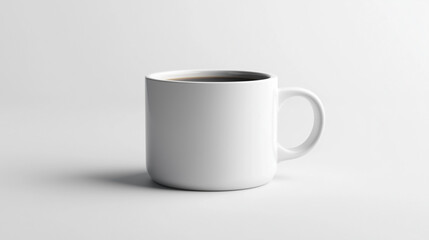 Fototapeta premium White coffee mug isolated on a solid white background. isolated on a solid white background. Illustrations 
