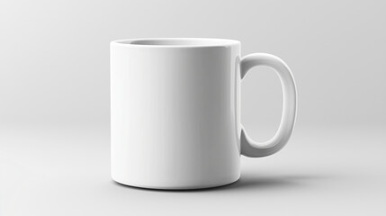 Obraz premium White coffee mug isolated on a solid white background. isolated on a solid white background. Illustrations 
