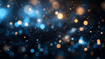 Obraz premium Abstract Blue and Gold Bokeh Background