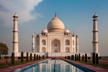 Taj Mahal Agra Isolated Architectural Marvel and Stunning Landmark