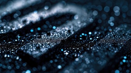 Close-up shot of a black and blue background with intricate details