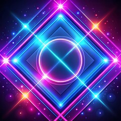Obraz premium 3d technology abstract neon light background, empty space scene, spotlight, dark night, virtual reality, cyber futuristic sci-fi background, street floor studio for mock up. colored geometric. Ai Gen