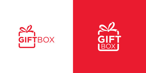 Gift Box Logo. Affection, Birthday, Romantic, Special, Valentine. Surprise Box Logo, Icon, Symbol, Vector, Design Inspiration.