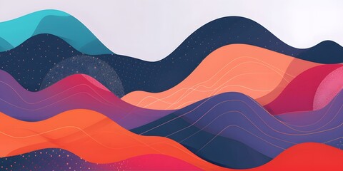 Fototapeta premium Abstract Colorful Mountain Landscape