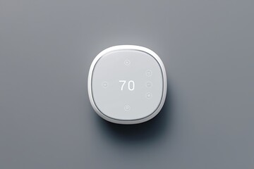 Fototapeta premium Minimalist Smart Thermostat with User-Friendly Interface and Sleek Design on Isolated Background