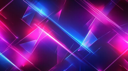 Futuristic abstract background with neon lines and shapes