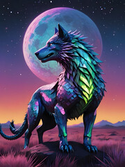 wolf howling at the moon