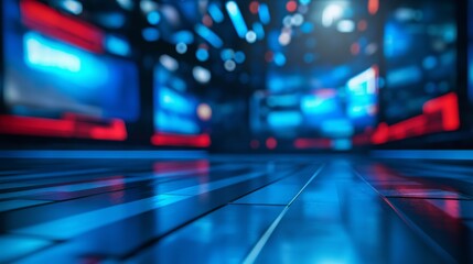 Fototapeta premium red blue abstract background broadcasting studio with gradient light gradient glow background