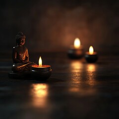 AI Generate buddha purnima vesak background with copy space for