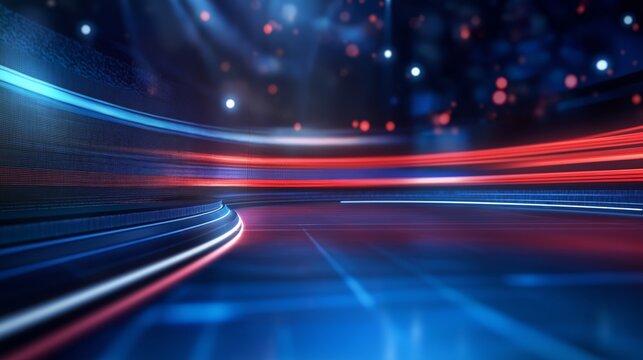 red blue motion blur abstract background broadcasting studio with gradient light gradient glow background
