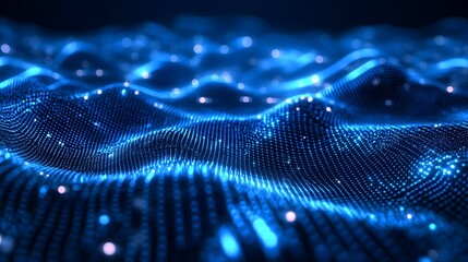 Abstract Blue Digital Network Background