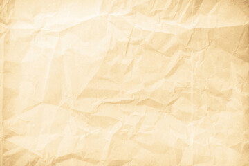 Old paper vintage texture surface for background. Recycle pale brown paper crumpled texture, Cream color recycled kraft paper texture blank with copy space for text.