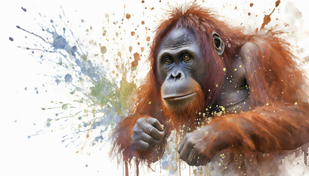 Lively orangutan