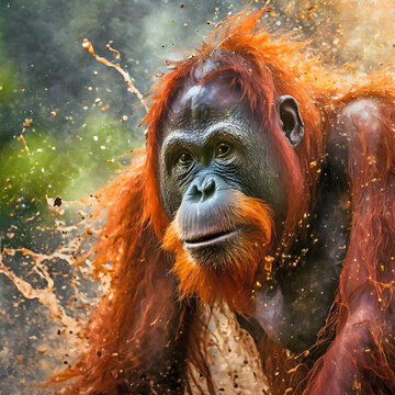 Lively orangutan