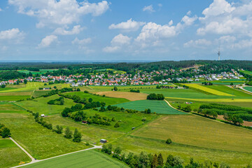 Ausblick auf Bonstetten im schwäbischen Holzwinkel