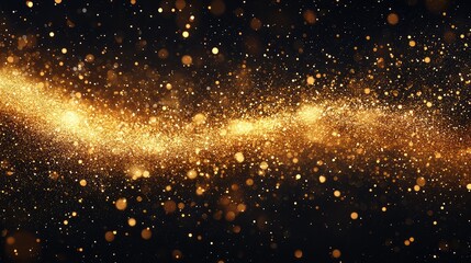 Shiny Gold Glitter and Sparkle Confetti Isolated on Transparent Background - Perfect for Festive Designs and Celebrations