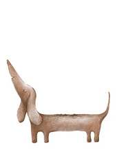 painting of a dachshund puppy