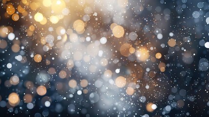 Weihnachten und Winter, festliches 
Glitzern, abstrakter Hintergrund, scheinende Lichtpunkte, Glitter, Bokeh Effekt, gold, silber und schwarz