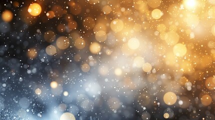 Weihnachten und Winter, festliches 
Glitzern, abstrakter Hintergrund, scheinende Lichtpunkte, Glitter, Bokeh Effekt, gold, silber und schwarz