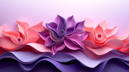 Paper Flower Art with Pastel Colors Generative AI