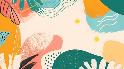 Abstract Art Background with Colorful Shapes and Patterns