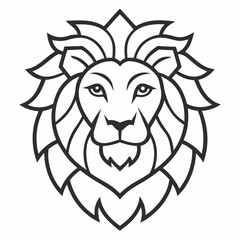 Lion's head Mandalas outline silhouette vector art illustration
