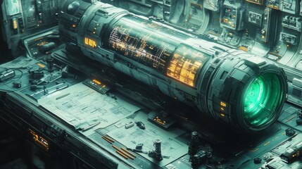 Futuristic Engineering Lab with High-Tech Device Generative AI