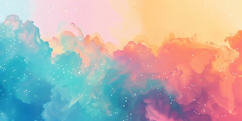 Abstract Watercolor Background with Pink, Blue and Orange Colors
