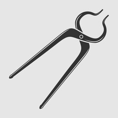Fototapeta premium Blacksmith pliers isolated on white background. Vector illustration