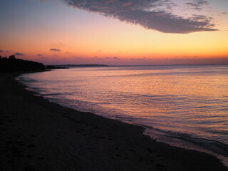 beautiful sunset on the sea