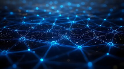 Obraz premium Abstract Blue Network Connection Background
