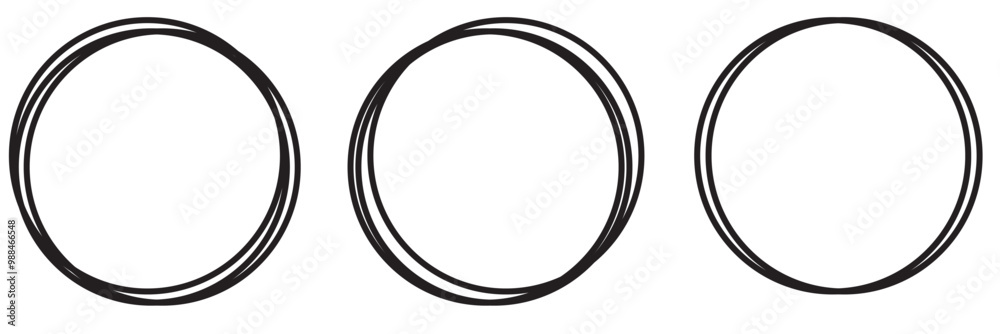 Canvas Prints hand drawn circle icon vector set .