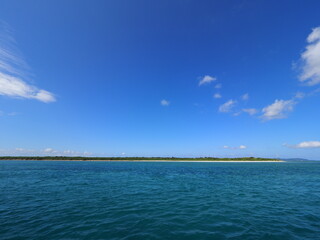 blue sky and transparent sea in okinawa.