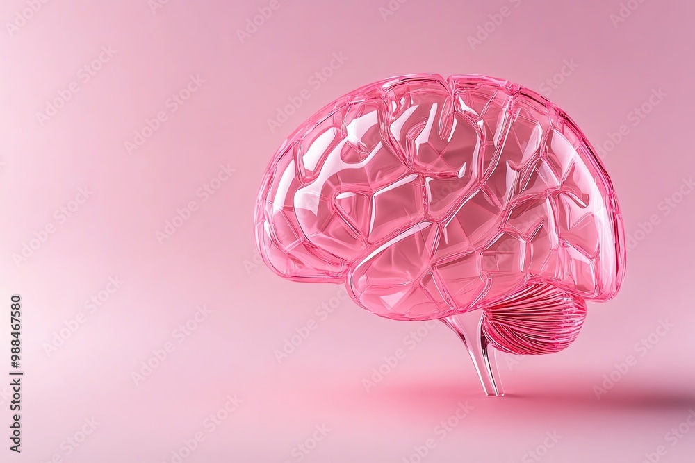 Poster minimalist brain design, with geometric lines forming a simple yet elegant representation of the hum
