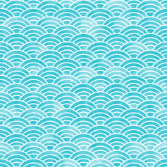 Sea and underwater seamless pattern vector. Geometric water. Ripple or flowing wave. Blue sky and cloud pattern. Watercolor design for fabric, textile, cloth, card, wrapping, paper, cover, decor.